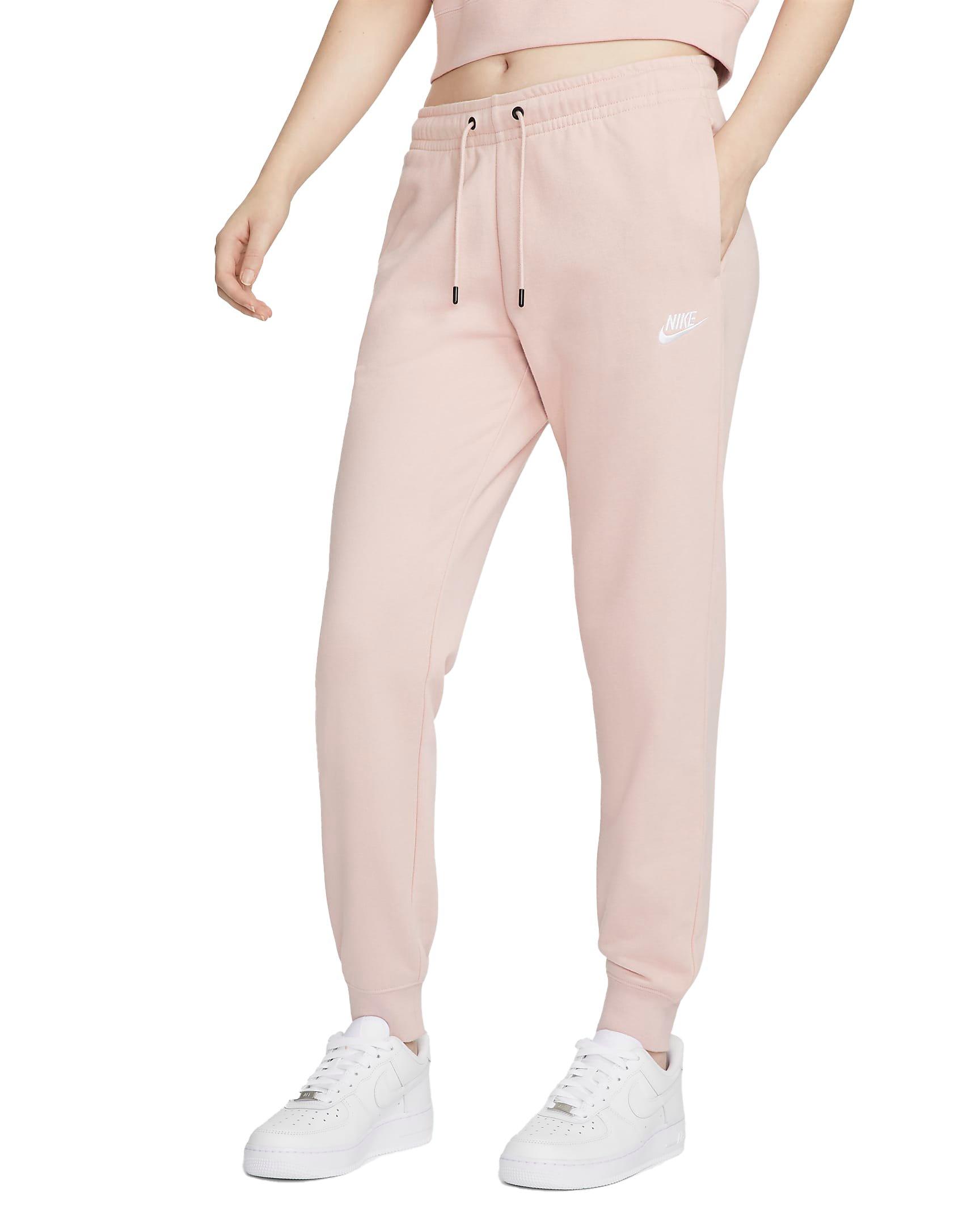 Nike women's sportswear essential fleece pants birch discount heather